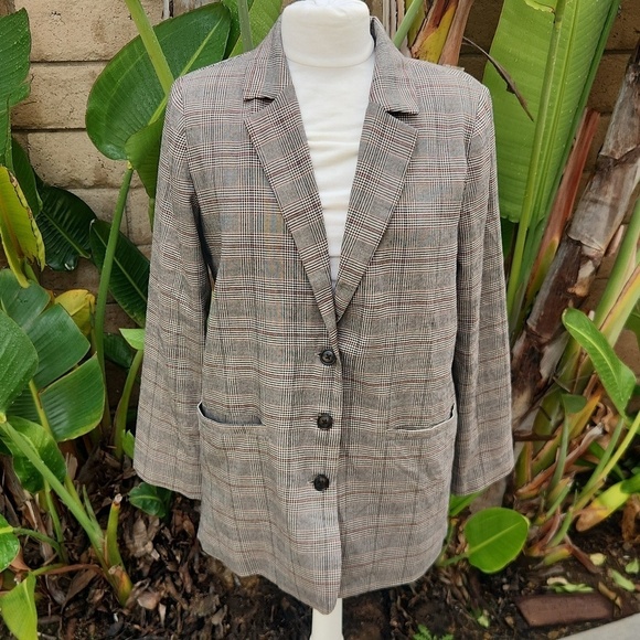 l*space Jackets & Blazers - L*SPACE x Tessa Brooks Nadia Plaid Blazer Jacket M